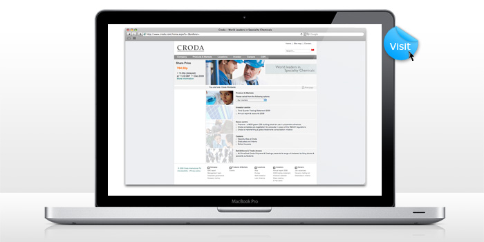 Croda branding - website design