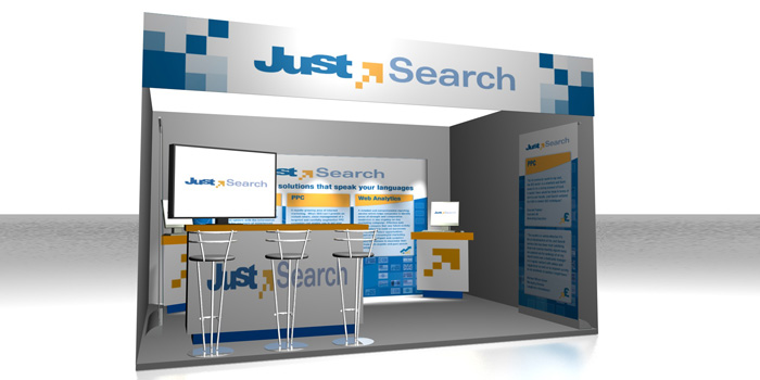 Just Search stand - exhibition design 1