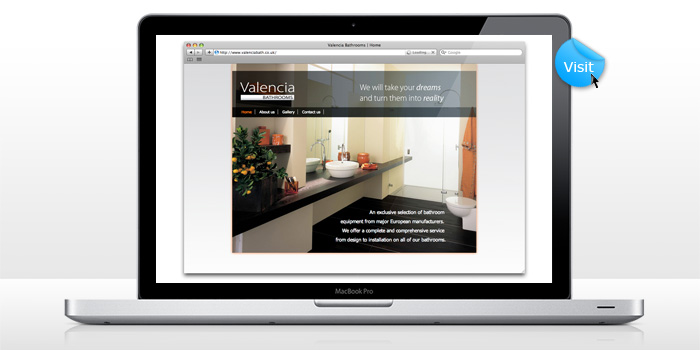 Valencia Bathrooms site - web design